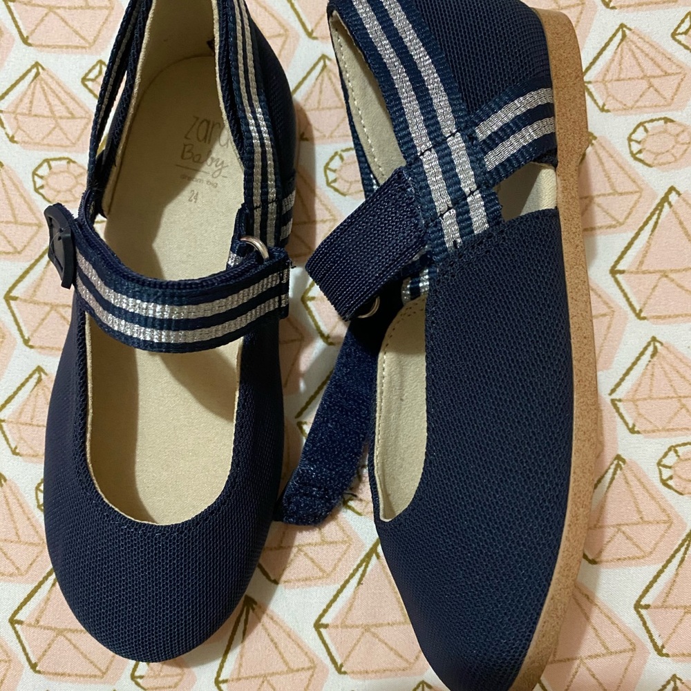 Zara Girls Navy Dress Casual Shoes New Size 24